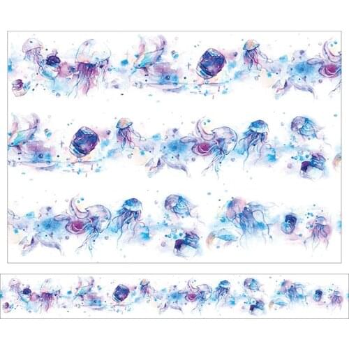 New 4.5cm X 2m Jellyfish Blue Sea Washi Tape
