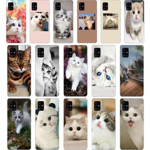 90AA Cat cute Soft Silicone Tpu Cover phone Case for Samsung Galaxy A31 A41 A51 A71 A40 2019 Case