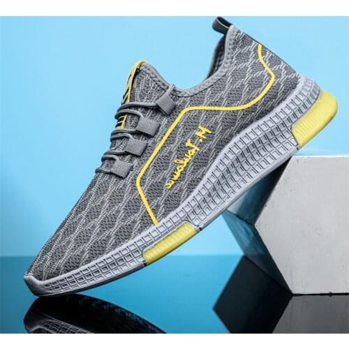 Fei-woven fashion breathable sneakers, trendy shoes, student trend running Fei-woven sneakers, 2021 spring new mens shoes
