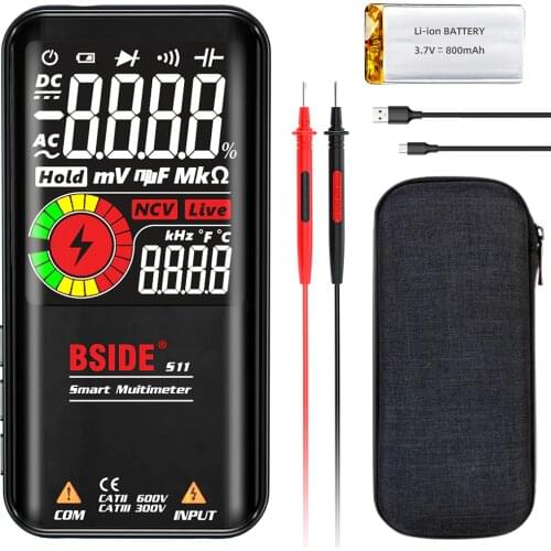 BSIDE S10 / S11 Digital Smart Multimeter Color LCD Display 9999 Digital DC AC Voltage Capacitor Ohm Diode NCV Hz Tester DMM