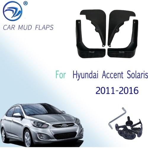 OE Styled Molded Mud Flaps For Hyundai Accent Solaris 2011 - 2016 Mudflaps Splash Guards Mudguards 2012 2013 2014 2015 Styling