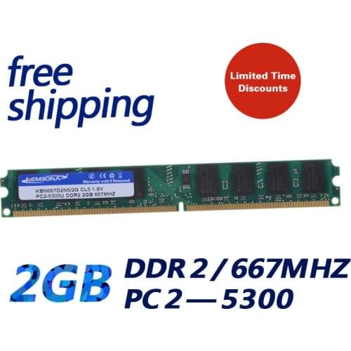 KEMBONA brand new pc desktop ddr2 2gb 667mhz 2g LONG-DIMM RAM MEMORY Fully compatible with Intel and for A-M-D Chip motherboard
