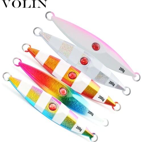 VOLIN NEW Ocean Fishing Slow Jig Lure 200g 250g Metal Fishing Squid Jig Sea Lure Artificial Wobbler Bait