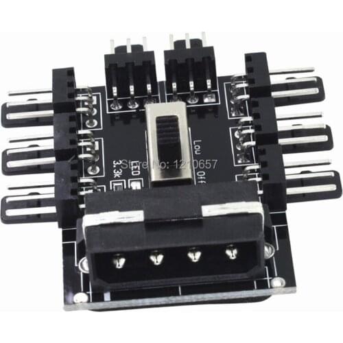 20PCS lot MOLEX Fan 1 to 8 Channel Hub 12V 4 Pin IDE Power Supply Splitter Adapter PC Fan