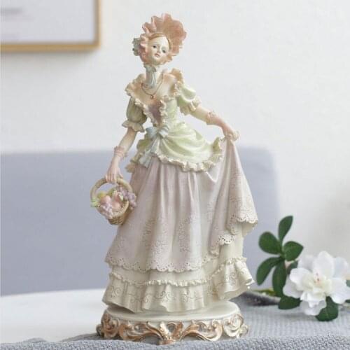 EUROPEAN RETRO CHARACTER DECORATION LADY SCULPTURE WEDDING DECOR SOUVENIR GIFTS GARDENING STATUE HOME WINE CABINET DECORATIONS