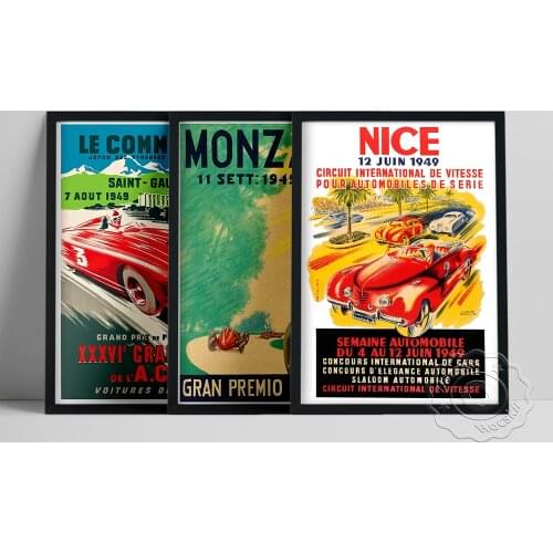 Vintage CarS Advertising Poster, Grand Prix Saint-Gaudens Le Comminges Wall Art, Red Racing Prints Art, Car Fans Collect Gift