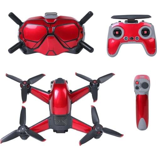Protective Cover PVC Sticker Dustproof Patch Skin Full Set for DJI FPV Drone Glasses V2 Remote Control