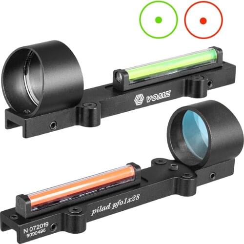 Green Red 1x28 Fiber Hunting Red Dot Sight Light Weight Scope Sight Shotguns Rib Rail Holographic Sight Hunting Accessories