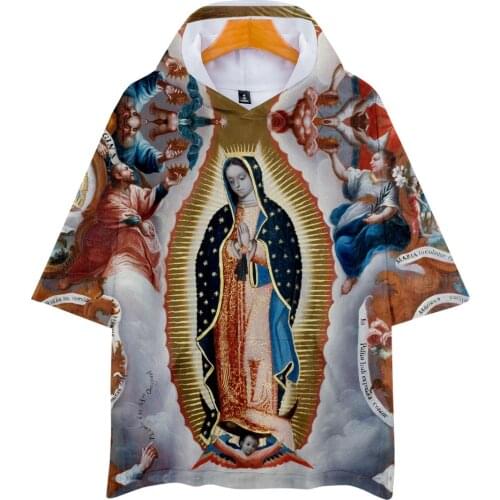 Our Lady Of Guadalupe Virgin Mary Catholic Mexico Top Quality Casual t shirt men summer hoodies t-shirt harajuku tshirt clothes