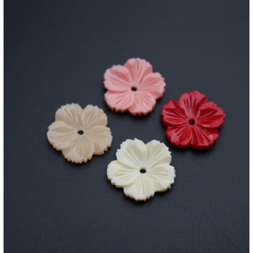 10pcs/Lot #8097 Carved 19.5mm Flowers Space parts Multi-Color Artificial Coral Findings for Jewelry making