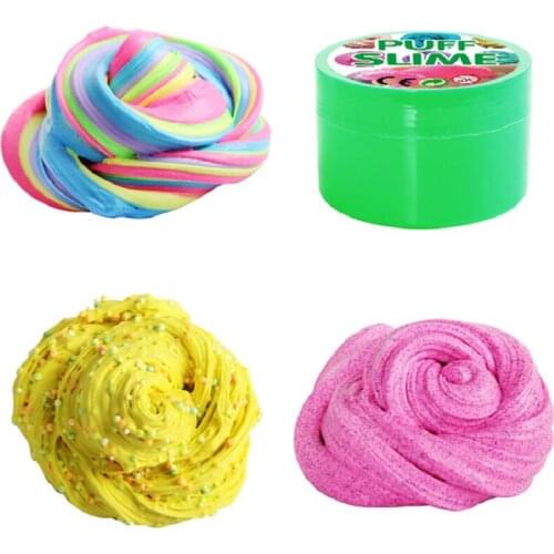 100g Box Fluffy Slime Supplies Toys Putty Soft Clay Light Plasticine Playdough Lizun Slime Charms Gum Polymer Clay Antistress