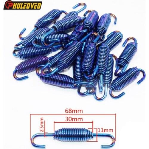 PHULEOVEO 100pcs/Lot Stainless Steel Exhaust Small Springs Hooks Motorcycle Motorbike Exhaust Pipe Muffler Springs Accessories