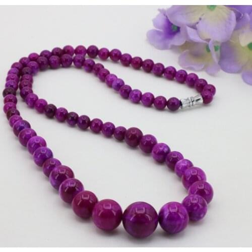 6-14mm Purple Sugilite Necklace 18" DIY Stone Earrings Women Jewelry Set Wholesale