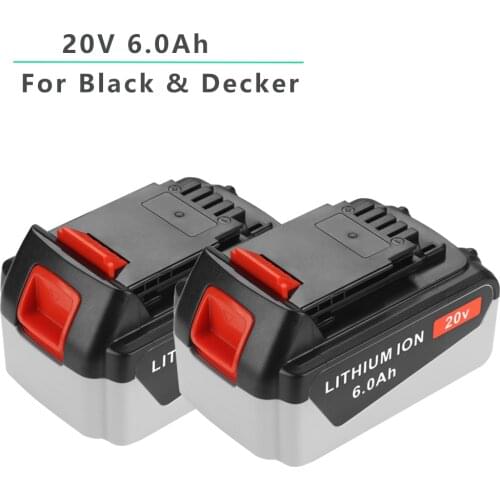 20V 6000mAh Rechargeable Tool Battery Replacement Li-Ion Battery For Black & Decker LBXR20 LB20 LBX20 LB2X402