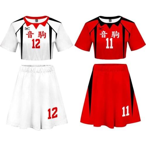 Anime Haikyuu Cosplay Costume Girl Skirt Nekoma High School Kozume Kenma Kuroo Tetsurou Split Dress Women Dress Outfits