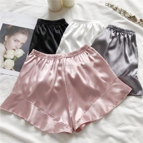 Elegance Satin Safety Short Pants Women Lace Underwear Short Tights Soft Seamless Female Safe Shorts Sexy Lingerie Plus Size