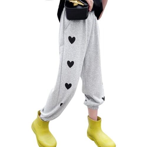 Girl Pants Heart Pattern Girls Childrens Pants Spring Autumn Childrens Pants Casual Style Childrens Clothing Girl