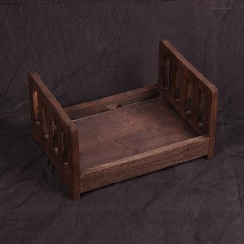 Baby Wooden Bed Gift Photo Prop Posing Portable Durable Photography Shotting