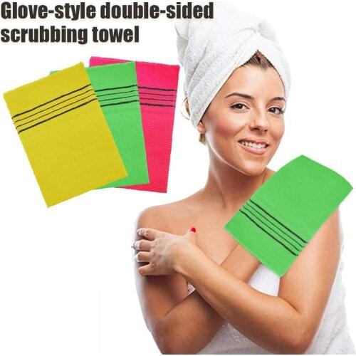 1pc Double-sided Towel Korean Exfoliating Bath Washcloth Scrub Portable For Adults Coarse Shower Body Towel Towel Grain L0w7