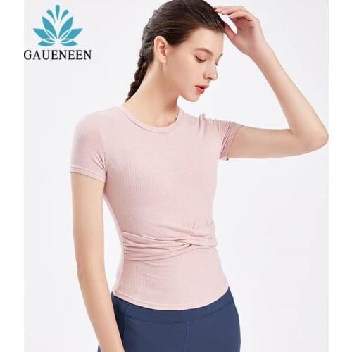 GAUENEEN Women Yoga Top Sportswear Quick Dry Short Sleeve Crop Top Fitness T-shirt Female Running Workout Woman Sports Top
