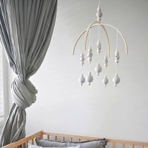 Wind Chimes Mobile Wooden Beads Wind Chimes Kids Room Bed Hanging Wall Hanging Decor Tent Decor Photography Colorful Craft Gift