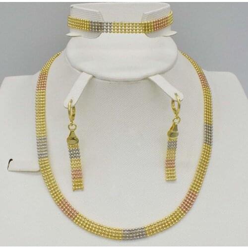 Dubai Gold Jewelry Sets Nigerian Wedding African Beads Crystal Bridal Jewellery Set Rhinestone Ethiopian Jewelry parure