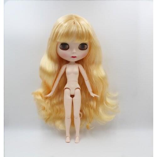 Blygirl,Light yellow curly hair, Blyth doll,new face doll, 19 joints body, nude doll, can be her makeup and clothes