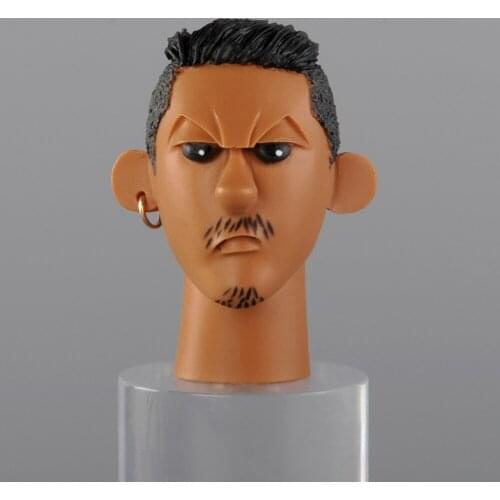 Hot Sales 1 /6 Female Black cartoon Head Carving With earrings New Arrival Female Head Sculpt
