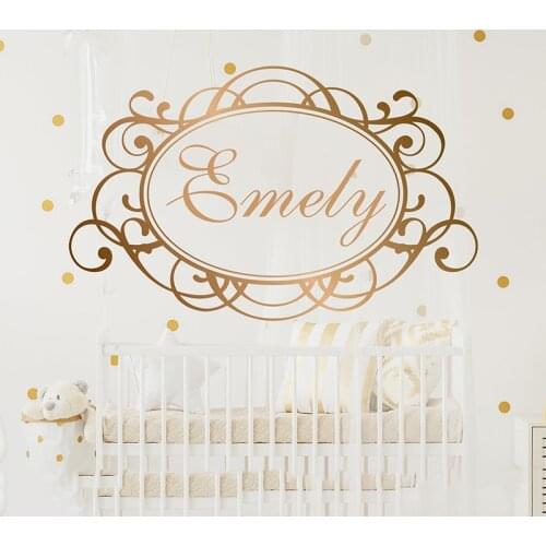 Name, Wall Decal, Personalized Name, Decor Girls Nursery Decal ,Girls Bedroom Decor, Name Decal,Mirror Gold Name .Letters A1-058
