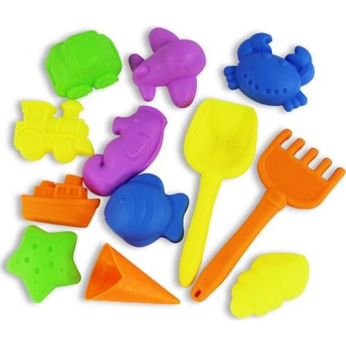 2019 Summer New 12PCS/set Beach Sand Play Toys Kids Seaside Bucket Shovel Rake Kit Play Children Dredging Tools Birthday Gift