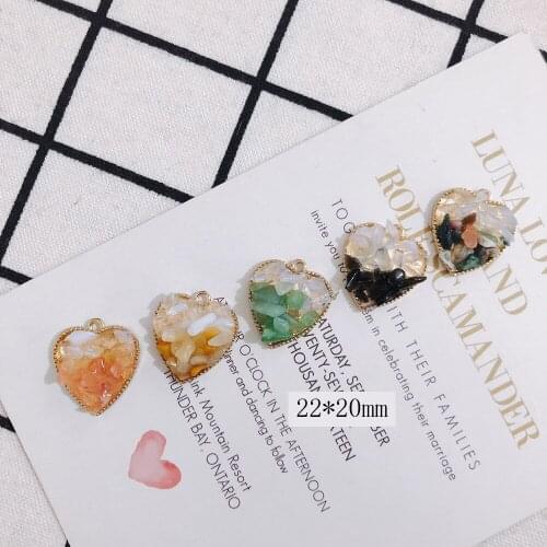 Newest Glitter Fashion Rhinestone Crystal Heart Pendants 20pcs 22*20mm Gold Tone Plated Zinc Alloy DIY Jewelry Earring Charms