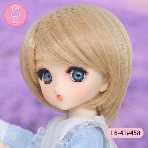 Wig For Doll BJD free shipping size L6# 16-17cm 1/6Short Wig Bangs Heat Resistant Synthetic Fashion doll bjd Wigs in beauty