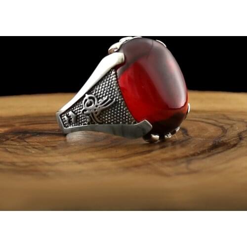 English Style Real 925 Sterling Silver Natural Stone Ring For Men Agate Onyx Zircon Jewelry Fashion Vintage Gift Accessory