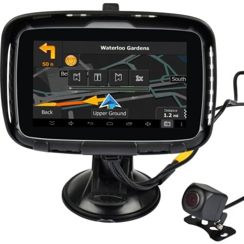 Fodsports 5.0 Motorcycle GPS Navigation Android 6.0 720P Video Recorder Waterproof Bluetooth Navigator Car Moto Dash Cam DVR