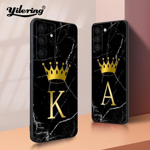 Choose your own initials for Case Samsung Galaxy S20 FE S21 NOTE 20 Plus Ultra soft Silicon Phone case for NOTE 20 S21 Plus