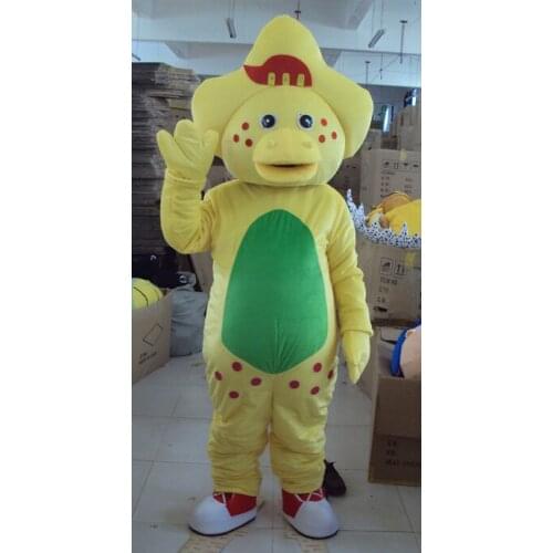 Barney mascot costume Yellow Green Pink Dinosaur Birthday Party Halloween Fancy Cosplay Dress Adult Outfit Free Shipping