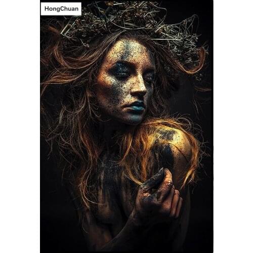 Sexy Woman 5DDIY Rhinestone Square/Round Diamond Painting "Abstract Colorful" Cross Embroidery Mosaic Color Art Mural Decoration