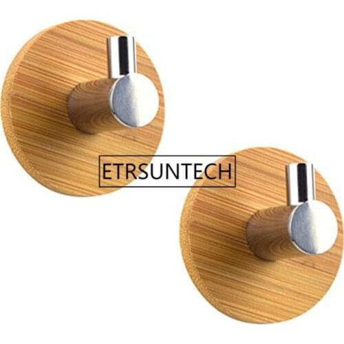 100pc Door Hook Hanger Bathroom Kitchen Closet Without Nail Self Adhesive Hook Stainless Steel Bamboo Stick On Wall Hanging Door