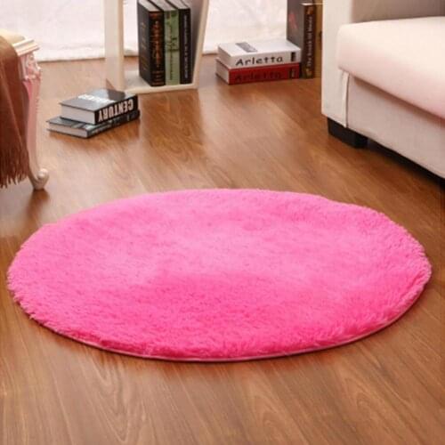 120cm Round Fluffy Soft Rug Anti-Slip Floor Mat Carpet Cushion Bedroom Decor