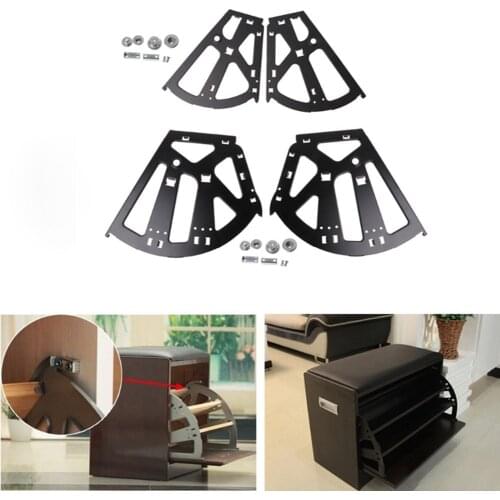 2 Pcs Flip Frame Rack Shoe Shelf Hinge Hardware Accessories for Cabinet Home GQ999