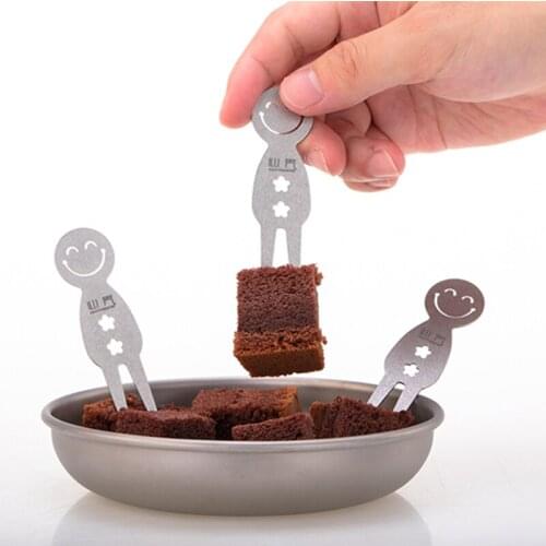 3pcs Titanium Dessert Fruit Forks Mini Salad Fruit Tasting Fork Food Pick Flatware for Kids Portable Outdoor Camping Tableware