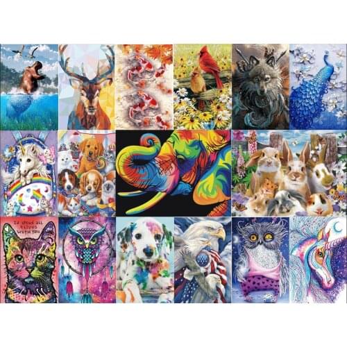 5D DIY diamante pintura animal punto de cruz redondo diamante mosaico bordado decoración año nuevo regalo