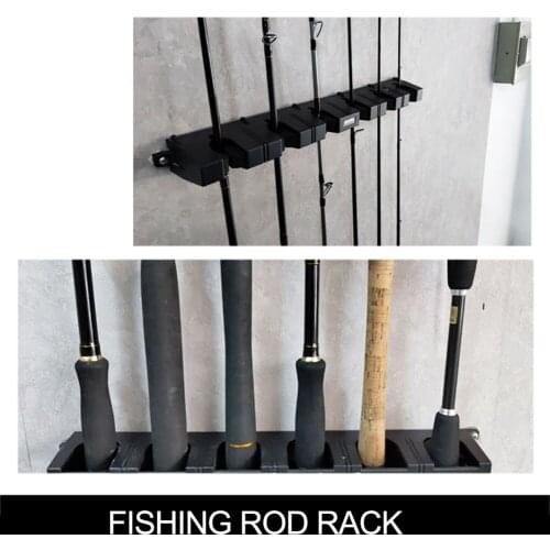 ABS Vertical 6 Rod Fishing Rod Display Rack Rack Fishing Gear Tackle Wall Mounted Fishing Pole Fixed Rack Module Storage Holder