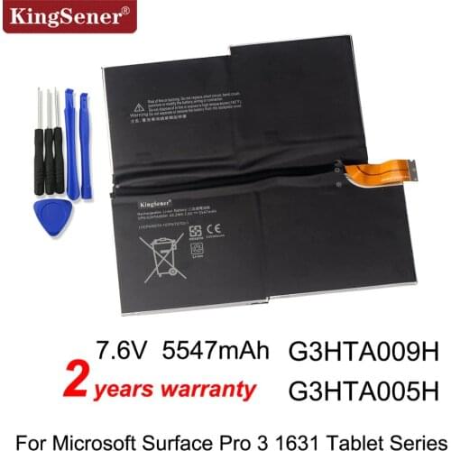 Kingsener G3HTA005H MS011301-PLP22T02 Laptop Battery For MICROSOFT SURFACE PRO 3 1631 G3HTA009H 1577-9700 with tools