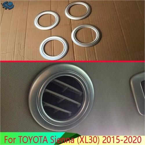 For TOYOTA Sienna (XL30) 2015-2020 Car Accessories Plated Armrest Box Rear Air Vent Frame Trim Cover