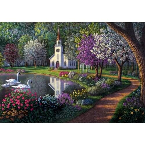 White Swan The wooden puzzle 1000 pieces ersion jigsaw puzzle white card adult childrens educational toys