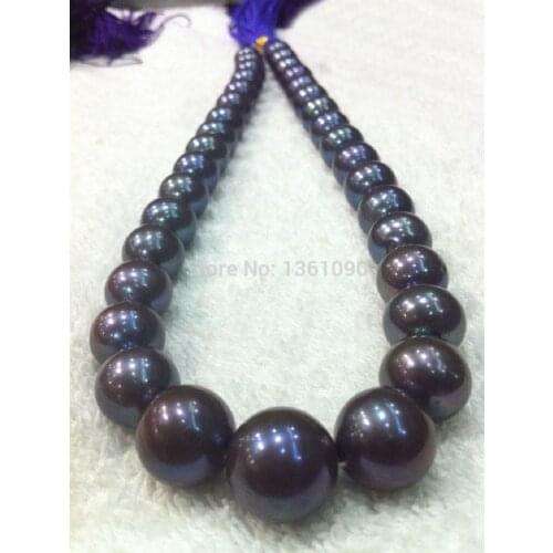 Free shupping xd 003467 BEAUTIFUL 18" AAA 12-13MM SOUTH SEA BLACK PEARL NECKLACE ()