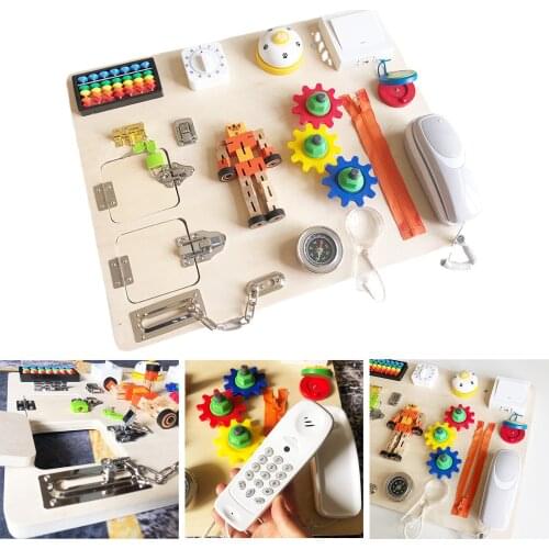 Kids Busy Board Gear Motor Skills Training Speed Needs Sensory Airplane Toys