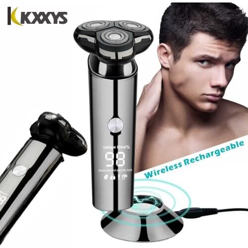Electric Shaver Wireless Use 4D Electric Razor Men USB Rechargeable Mens Shaving Machine Waterproof With Charging Base