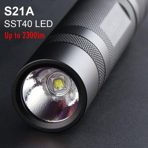Convoy S21A Flashlight With Luminus SST40 Led Torch Black Flash Light Linterna S2 Plus 21700 Version 2300lm Camping Work Lantern